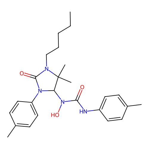 1-[5,5-dimethyl-3-(4-methylphenyl)-2-oxo-1-pentylimidazolidin-4-yl]-1-hydroxy-3-(4-methylphenyl)urea structure