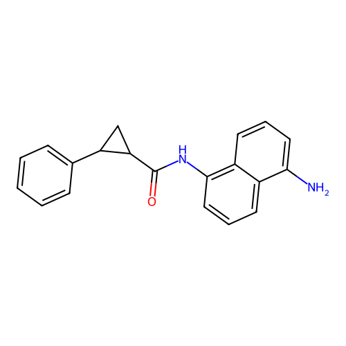 N-(5-aminonaphthalen-1-yl)-2-phenylcyclopropanecarboxamide structure