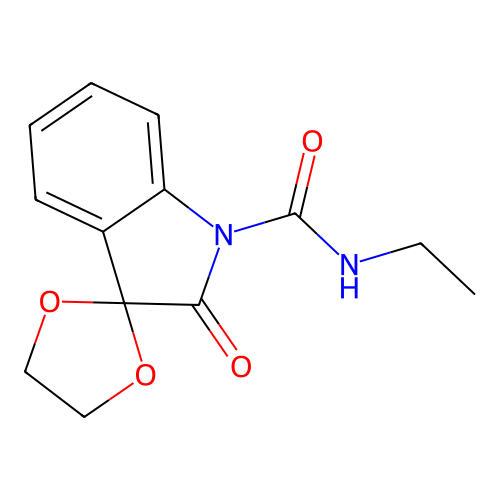 N-ethyl-2'-oxospiro[[1,3]dioxolane-2,3'-indoline]-1'-carboxamide structure