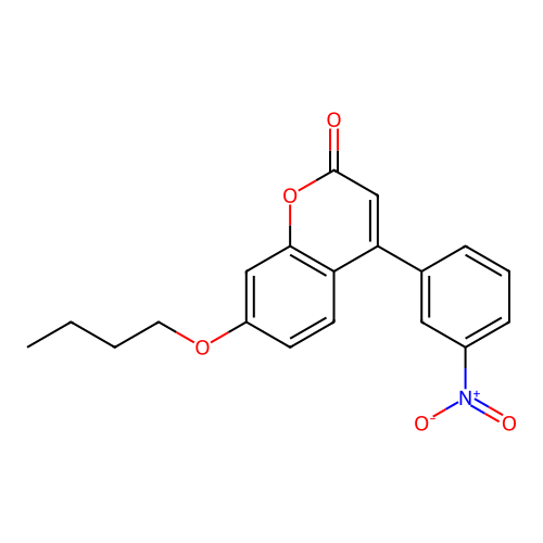 7-butoxy-4-(3-nitrophenyl)-2H-chromen-2-one structure