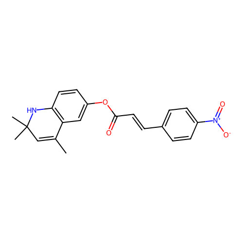 2,2,4-trimethyl-1,2-dihydroquinolin-6-yl (2E)-3-(4-nitrophenyl)prop-2-enoate structure