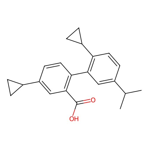 2',4-Dicyclopropyl-5'-(propan-2-yl)biphenyl-2-carboxylic acid structure