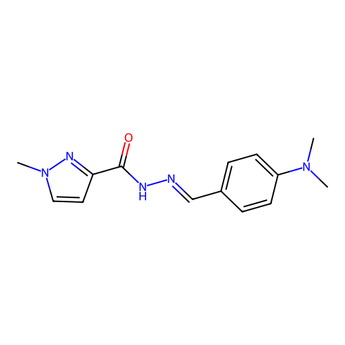(E)-N'-(4-(dimethylamino)benzylidene)-1-methyl-1H-pyrazole-3-carbohydrazide structure