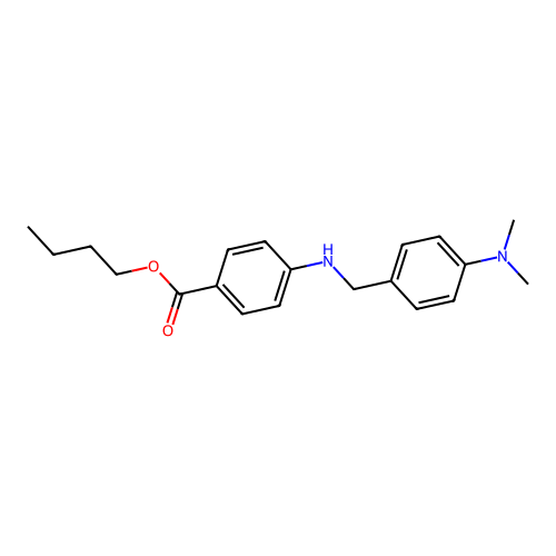Butyl 4-((4-(dimethylamino)benzyl)amino)benzoate structure