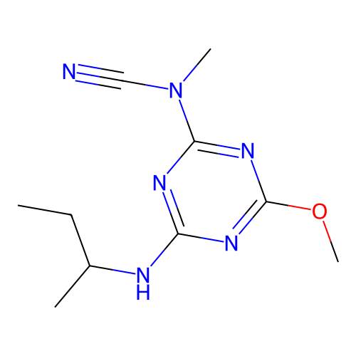 [4-(Butan-2-ylamino)-6-methoxy-1,3,5-triazin-2-yl]methylcyanamide structure