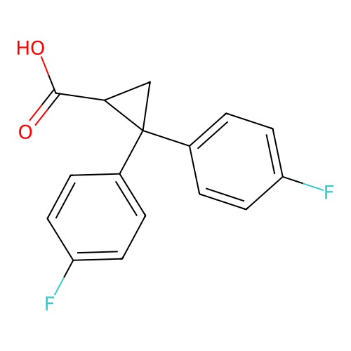 2,2-Bis(4-fluorophenyl)cyclopropane-1-carboxylic acid structure