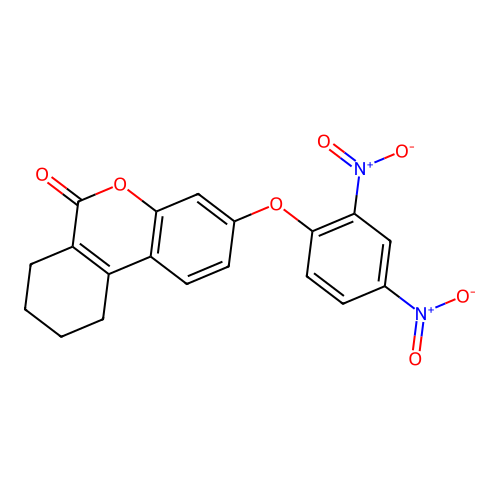 3-(2,4-dinitrophenoxy)-7,8,9,10-tetrahydro-6H-benzo[c]chromen-6-one structure