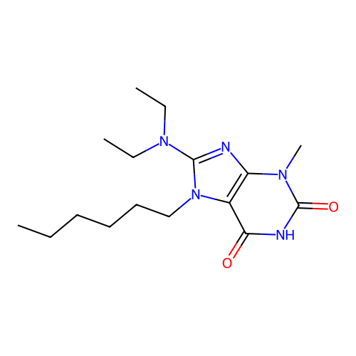8-Diethylamino-7-hexyl-3-methyl-3,7-dihydro-purine-2,6-dione structure