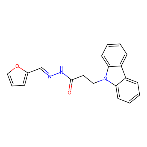 3-Carbazol-9-yl-propionic acid furan-2-ylmethylene-hydrazide structure