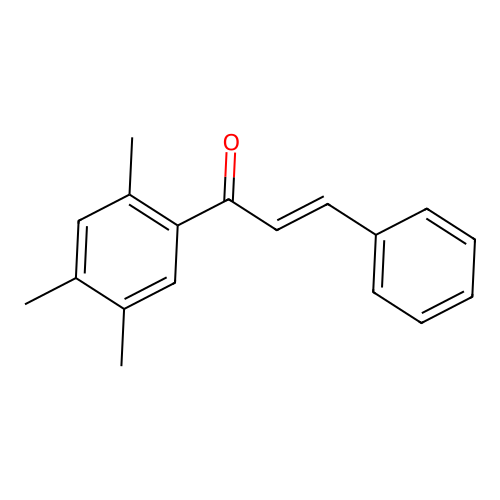 (E)-3-phenyl-1-(2,4,5-trimethylphenyl)prop-2-en-1-one structure