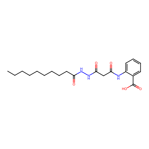 2-{[3-(2-Decanoylhydrazinyl)-3-oxopropanoyl]amino}benzoic acid structure