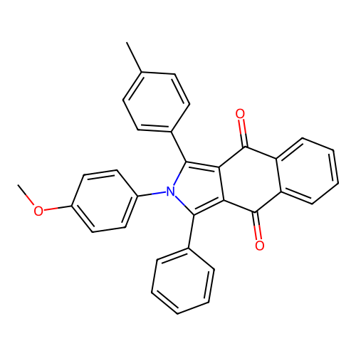 2-(4-methoxyphenyl)-1-(4-methylphenyl)-3-phenyl-2H-benzo[f]isoindole-4,9-dione structure