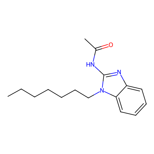 N-(1-heptyl-1H-benzimidazol-2-yl)acetamide structure
