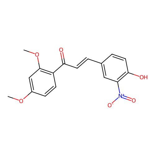 Chalcone, 2',4'-dimethoxy-4-hydroxy-3-nitro- structure