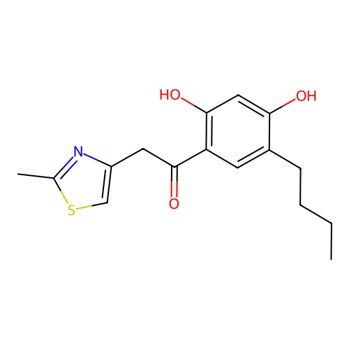 1-(5-Butyl-2,4-dihydroxyphenyl)-2-(2-methyl-1,3-thiazol-4-yl)ethanone structure