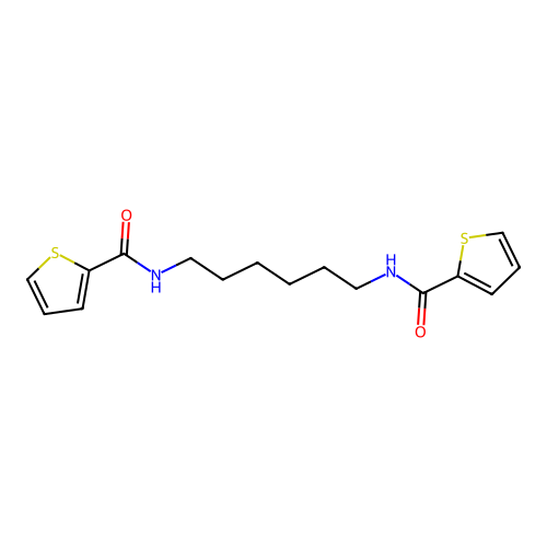 N-{6-[(thien-2-ylcarbonyl)amino]hexyl}thiophene-2-carboxamide structure