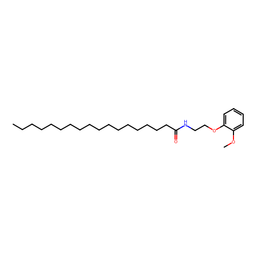 N-[2-(2-methoxyphenoxy)ethyl]octadecanamide structure