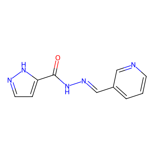 N'-[(E)-pyridin-3-ylmethylidene]-1H-pyrazole-3-carbohydrazide structure