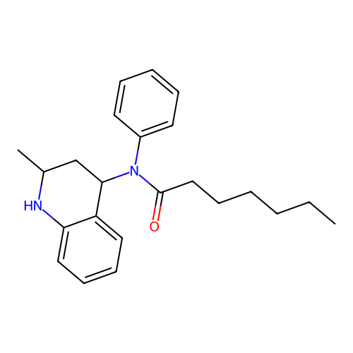 N-(2-methyl-1,2,3,4-tetrahydroquinolin-4-yl)-N-phenylheptanamide structure