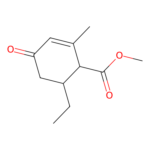 Methyl 6-ethyl-2-methyl-4-oxocyclohex-2-ene-1-carboxylate structure