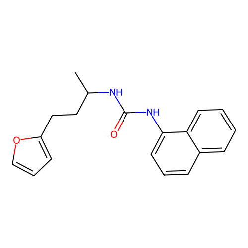 [(3-(2-furyl)-1-methylpropyl)amino]-N-naphthylcarboxamide structure