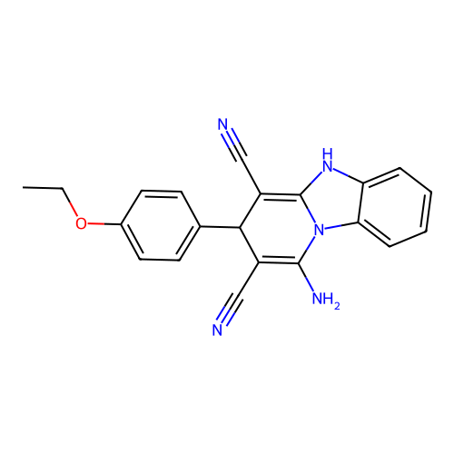 1-amino-3-(4-ethoxyphenyl)-3,5-dihydropyrido[1,2-a]benzimidazole-2,4-dicarbonitrile structure