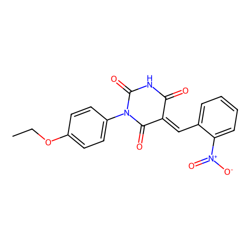 (5E)-1-(4-ethoxyphenyl)-5-[(2-nitrophenyl)methylidene]-1,3-diazinane-2,4,6-trione structure