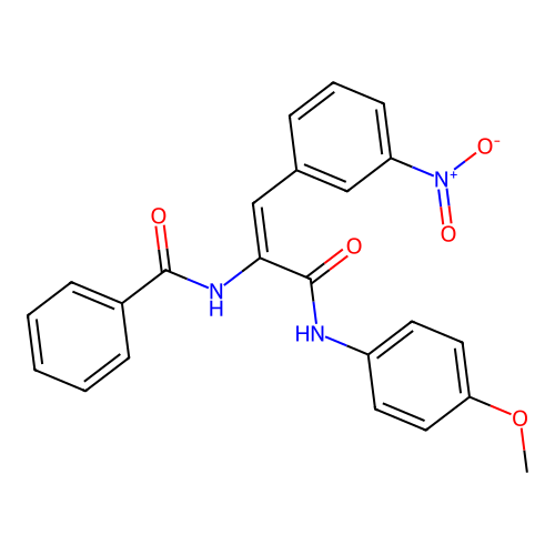 (E)-N-(3-((4-methoxyphenyl)amino)-1-(3-nitrophenyl)-3-oxoprop-1-en-2-yl)benzamide structure