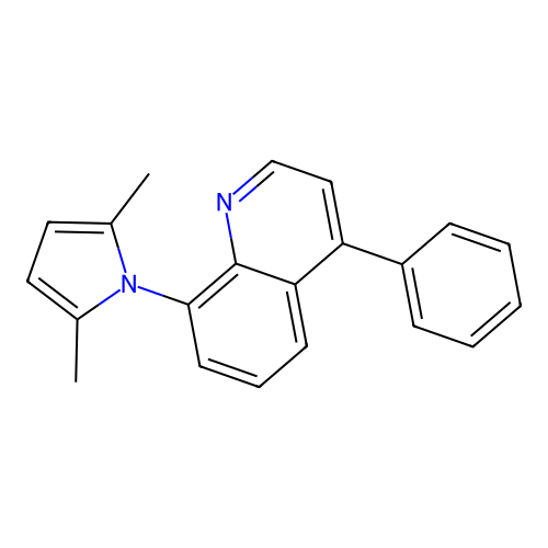 8-(2,5-dimethyl-1H-pyrrol-1-yl)-4-phenylquinoline structure