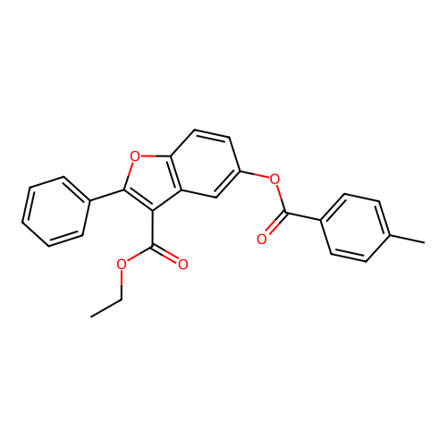 3-(Ethoxycarbonyl)-2-phenylbenzo[b]furan-5-yl 4-methylbenzoate structure