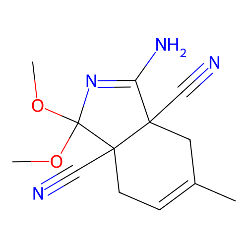 3-amino-1,1-dimethoxy-5-methyl-4,7-dihydroisoindole-3a,7a-dicarbonitrile structure
