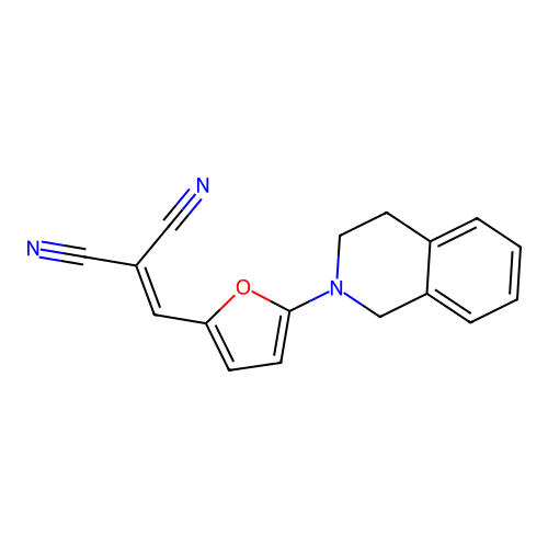 {[5-(3,4-dihydroisoquinolin-2(1H)-yl)furan-2-yl]methylidene}propanedinitrile structure