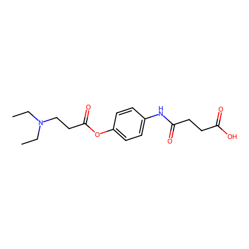 4-({4-[(N,N-diethyl-beta-alanyl)oxy]phenyl}amino)-4-oxobutanoic acid structure