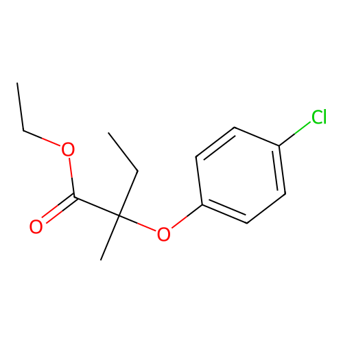 Ethyl 2-(4-chlorophenoxy)-2-methylbutanoate structure