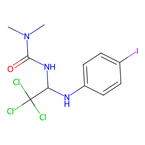 1,1-Dimethyl-3-(2,2,2-trichloro-1-(4-iodo-phenylamino)-ethyl)-urea structure