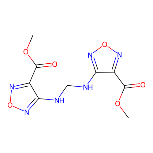 Dimethyl 4,4'-(methanediyldiimino)bis(1,2,5-oxadiazole-3-carboxylate) structure