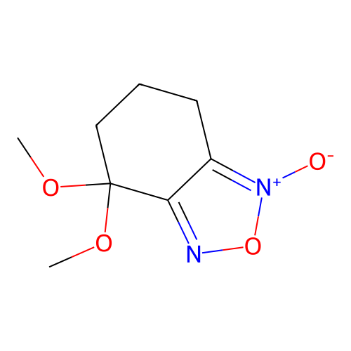 4,4-Dimethoxy-4,5,6,7-tetrahydro-2,1,3-benzoxadiazole 1-oxide structure