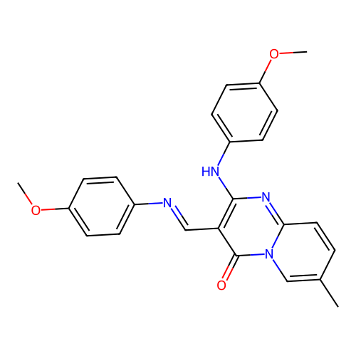 2(4-MEO-PHENYLAMINO)3-((4-MEO-PHENYLIMINO)-ME)-7-ME-PYRIDO(1,2-A)PYRIMIDIN-4-ONE structure