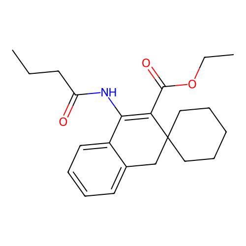 ethyl 4'-butanamido-1'H-spiro[cyclohexane-1,2'-naphthalene]-3'-carboxylate structure