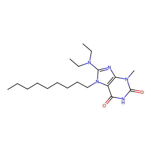 8-(diethylamino)-3-methyl-7-nonyl-3,7-dihydro-1H-purine-2,6-dione structure
