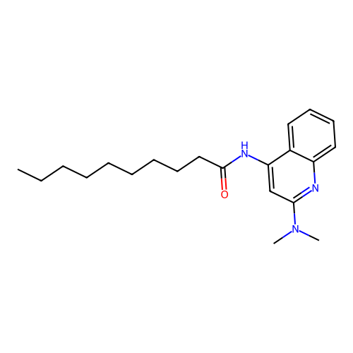 N-[2-(dimethylamino)quinolin-4-yl]decanamide structure