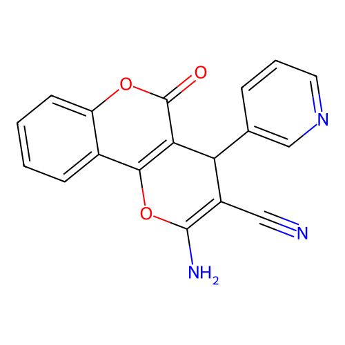 2-Amino-5-oxo-4-pyridin-3-yl-4H,5H-pyrano[3,2-c]chromene-3-carbonitrile structure