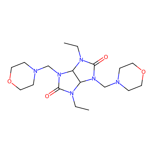 1,4-diethyl-3,6-bis(morpholin-4-ylmethyl)-3a,6a-dihydroimidazo[4,5-d]imidazole-2,5-dione structure