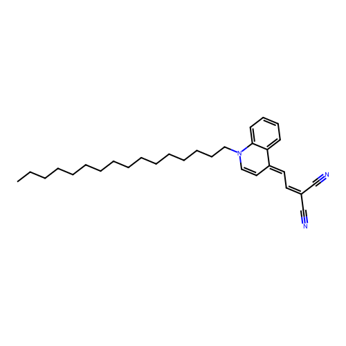 [(2E)-2-(1-hexadecylquinolin-4(1H)-ylidene)ethylidene]propanedinitrile structure