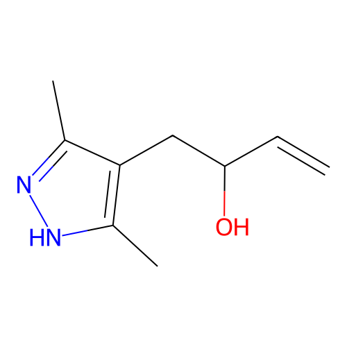 1-(3,5-dimethyl-1H-pyrazol-4-yl)but-3-en-2-ol structure