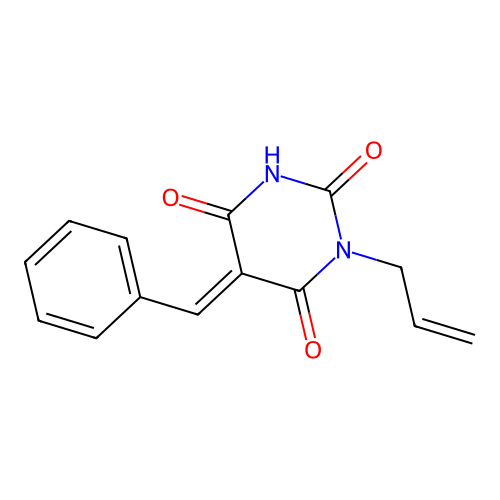 1-allyl-5-benzylidene-2,4,6(1H,3H,5H)-pyrimidinetrione structure