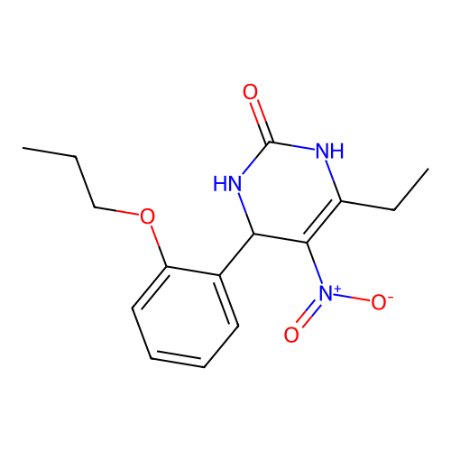 6-ethyl-5-nitro-4-(2-propoxyphenyl)-3,4-dihydropyrimidin-2(1H)-one structure