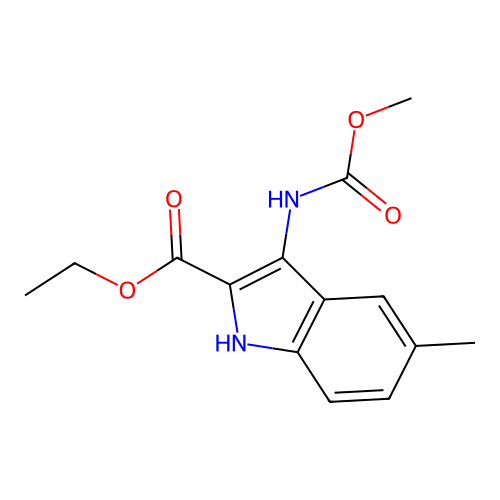 ethyl 3-[(methoxycarbonyl)amino]-5-methyl-1H-indole-2-carboxylate structure
