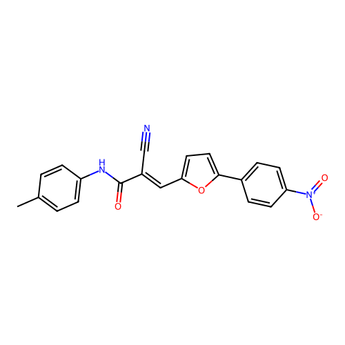 (2E)-2-cyano-N-(4-methylphenyl)-3-[5-(4-nitrophenyl)furan-2-yl]prop-2-enamide structure