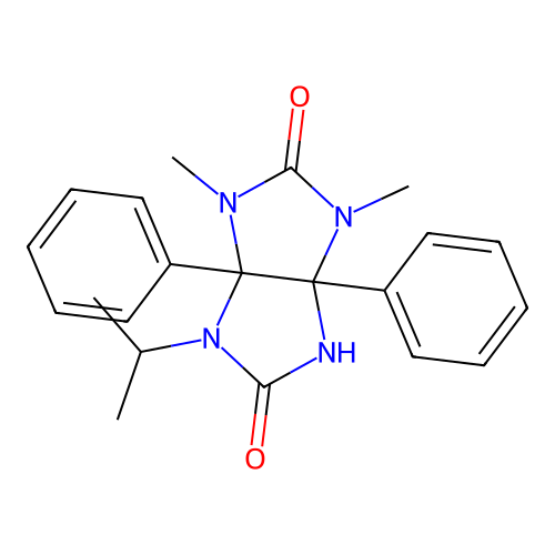4,6-dimethyl-3a,6a-diphenyl-3-propan-2-yl-1H-imidazo[4,5-d]imidazole-2,5-dione structure